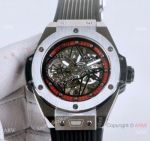 New Fake Hublot Geneve Big Bang Skeleton Watch Red Inner Rubber Strap